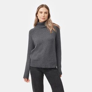 tentree Charcoal Cowl Neck Turtleneck Sweater